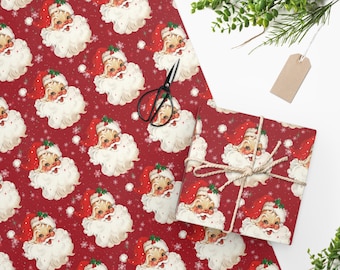 Vintage Christmas Wrapping Paper, Vintage Xmas Gift Wrap, Wrapping Paper Roll, Christmas Gift Wrap