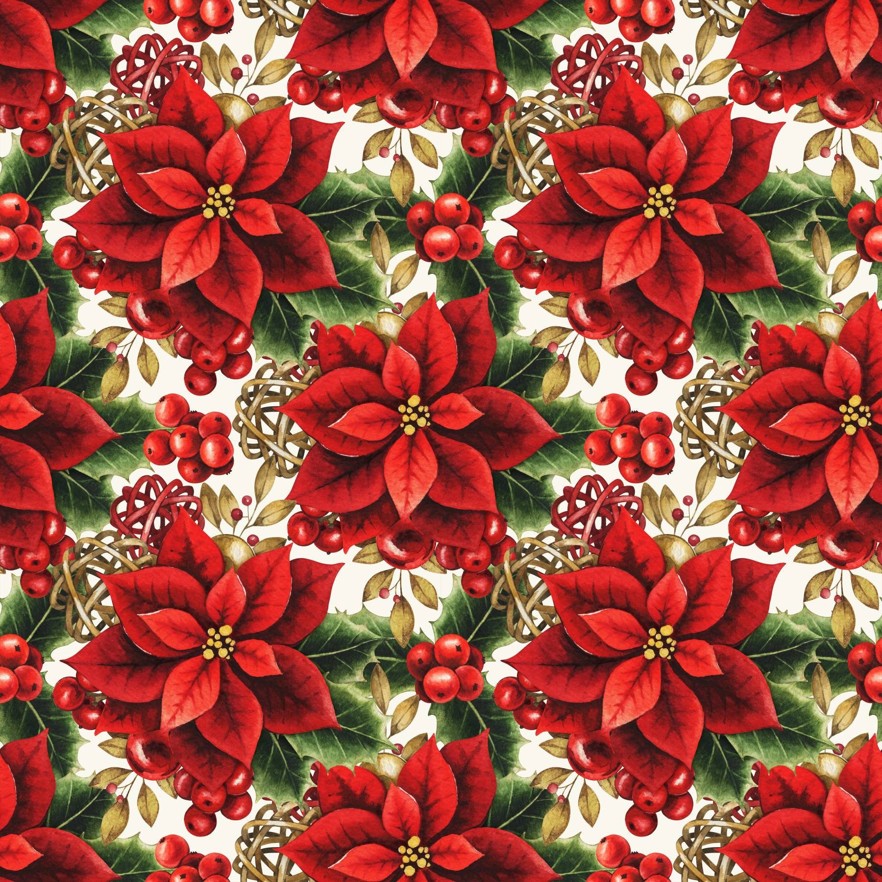 Mexican Red Flower Wrapping Paper 