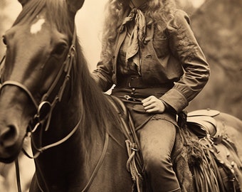 Antike Westernfotografie | Digitaler Download Druck | Vintage Cowboy Fotografie | Western Cowgirl | Western Dekor