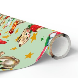 Cute Cat Christmas Wrapping Paper, Cat Lover Christmas Gift Wrap, Xmas Wrapping Paper Rolls, Vintage Christmas Wrapping Paper, Kitten