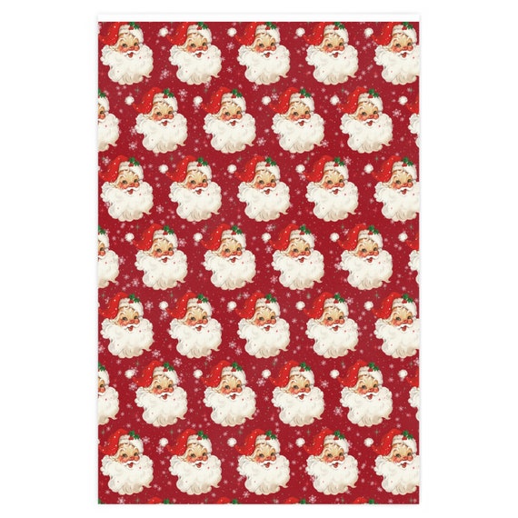 Vintage Wrapping Paper Christmas Gift Wrap Santa Wrapping Paper Holiday  Gift Wrap Present Paper Wrapping Paper 2436, 2460 