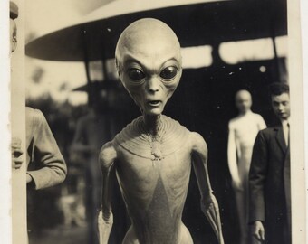 Weird Strange Photo | Area 51 Alien Photo | Roswell New Mexico | Digital Download Print  | Antique Photo | Vintage Photo | Ufo Art