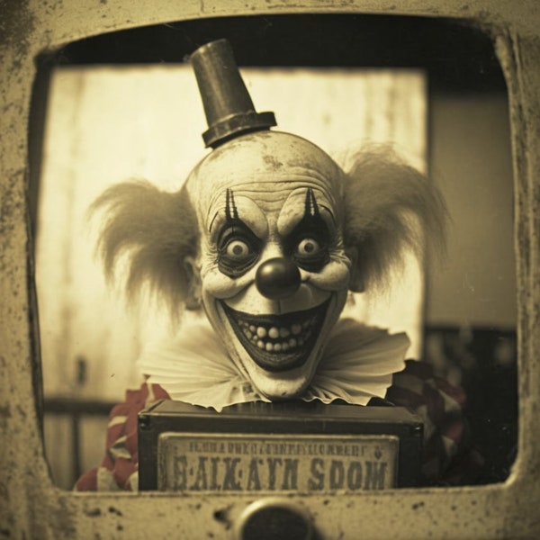 Creepy Clown Photo | Halloween Decor | Digital Download Print  | Weird Photography | Rare Antique Photo | Old Polaroid Photo