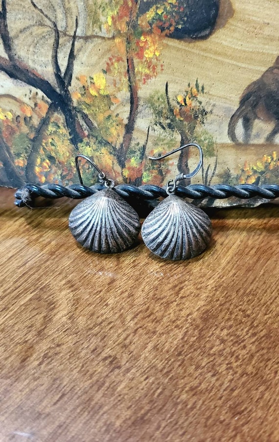 Vintage Navajo 925 Earrings, Dangle Earrings, Shel