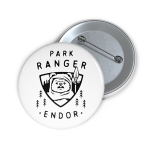 Cute ScifiButton Pin | Bear Pin Badges | Scifi Park Ranger Pin | Sizes 1.25&quot;, 2.25&quot;, and 3&quot; | Pin Buttons | Xmas Gift