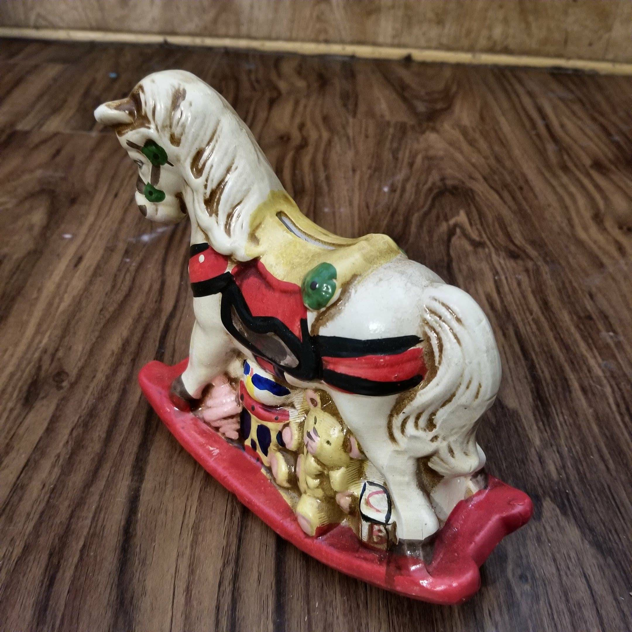 Antique Rocking Horse Piggy Bank Vintage Piggy Banks Ceramic Etsy