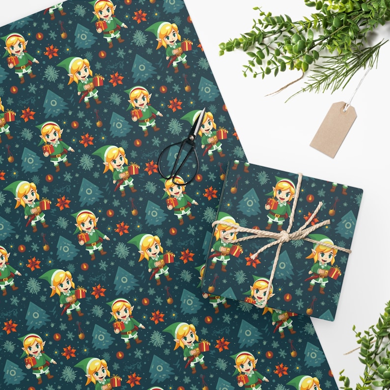 Warrior Christmas Wrapping Paper, Christmas Wrapping Paper Roll, Christmas Wrapping Paper Sheet, Xmas Gift Wrap, Gamer Gifts image 1