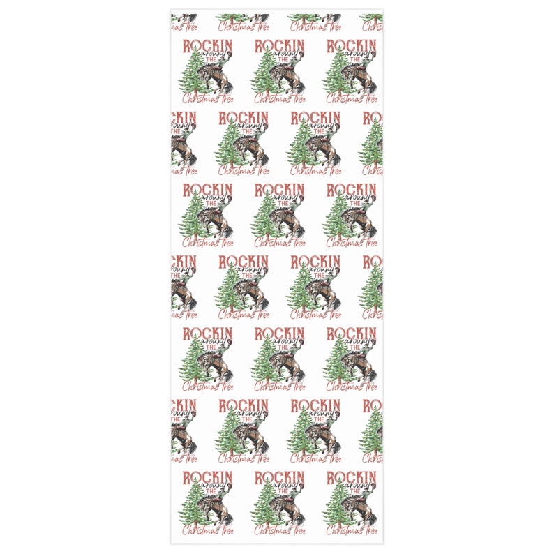 Vintage Western Christmas Wrapping Paper, Cowboy Wrapping Paper, Cowboy Christmas, Rockin Around The Christmas Tree, Wrapping Paper Rolls
