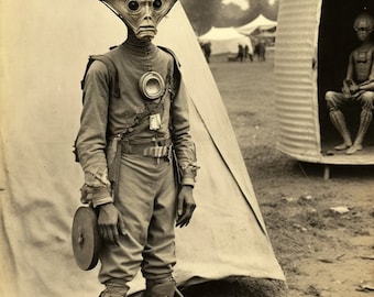 Area 51 Alien Photo | Roswell, New Mexico | Vintage Ufo Art (Digital Download Print)