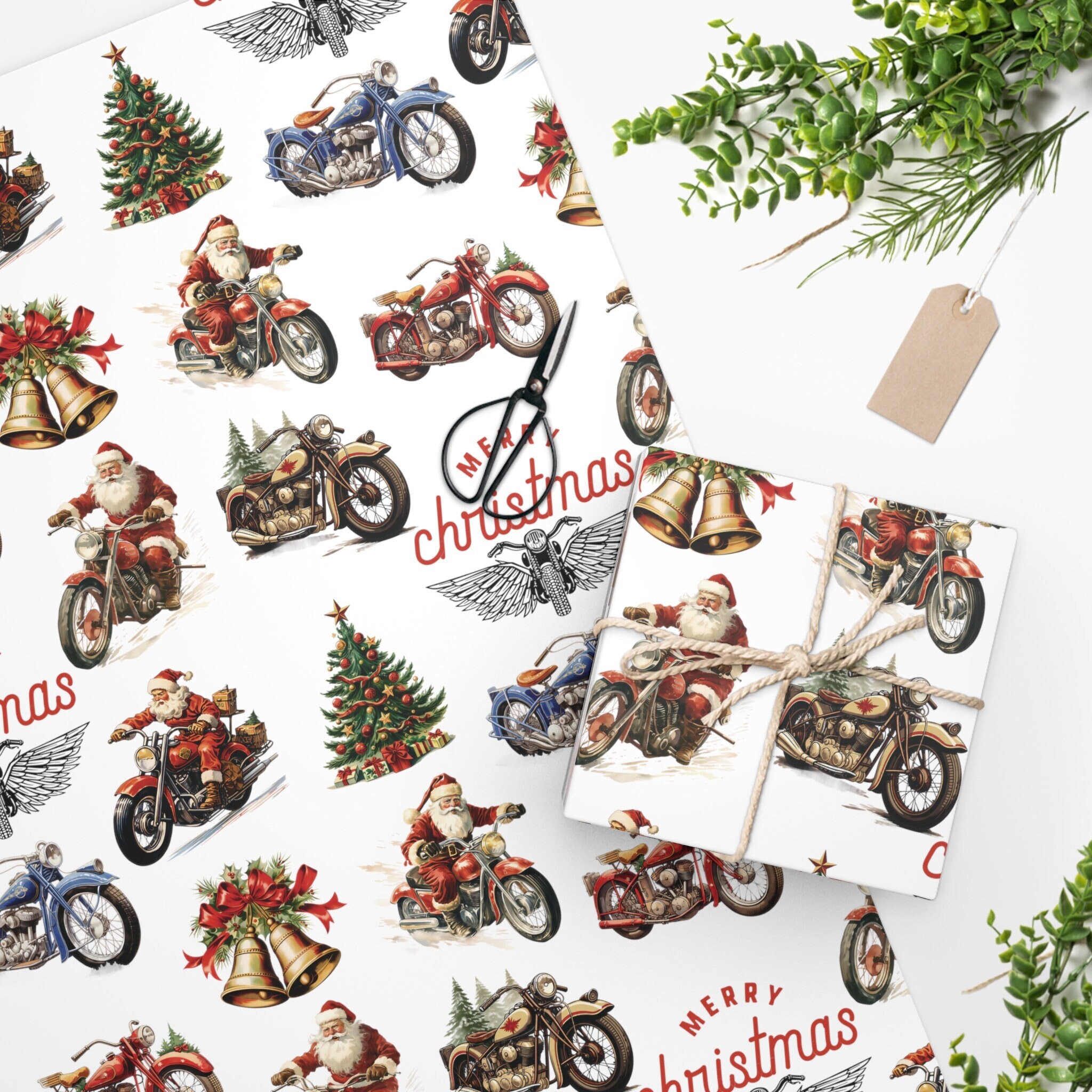 Harley davidson christmas wrapping paper deals