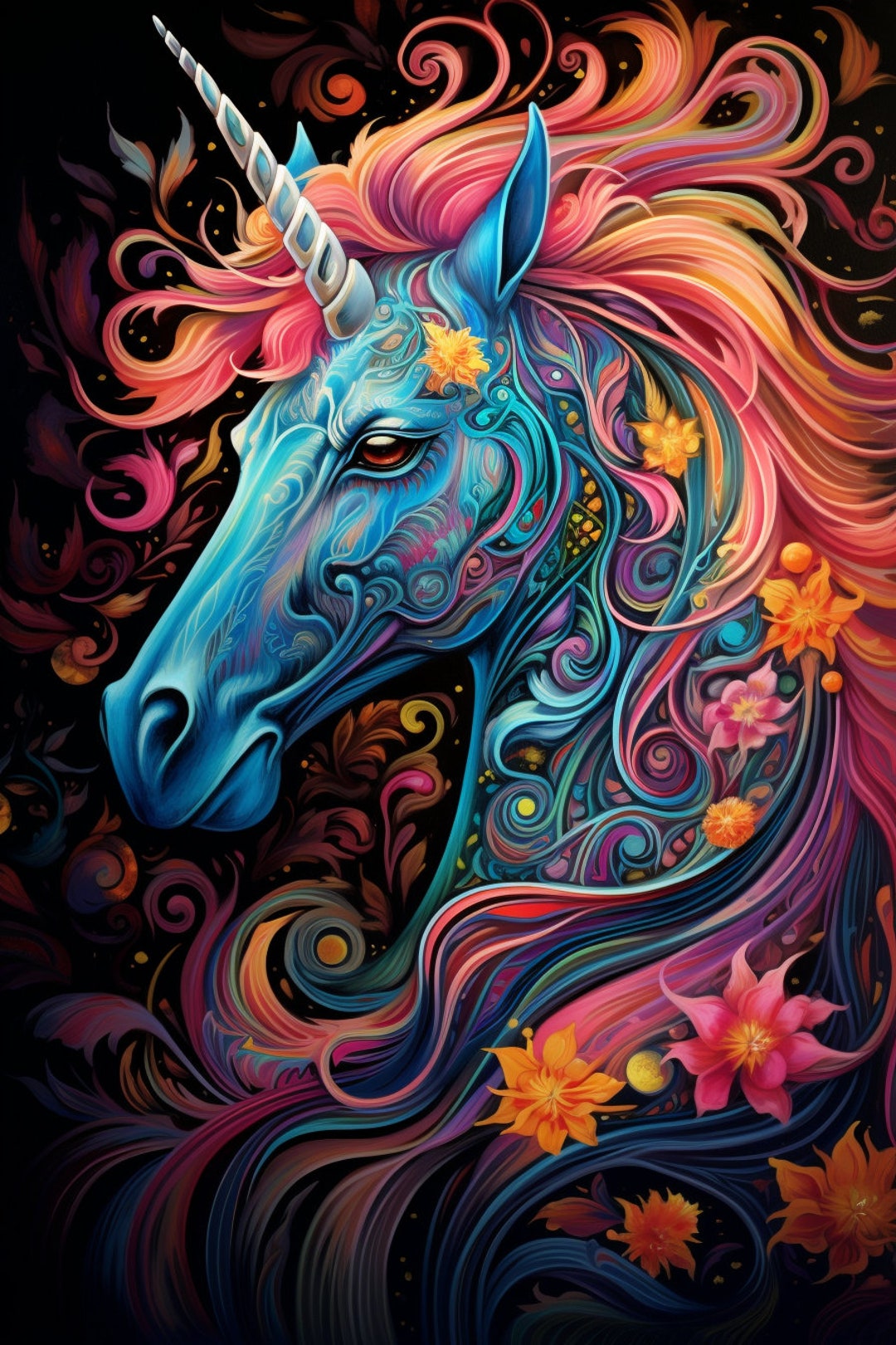 Fantasy Einhorn Digital Download Print Einhorn Kunst Einhorn Fantasy ...