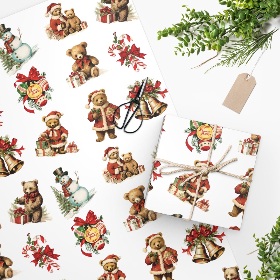 Teddy Bear Christmas Wrapping Paper 