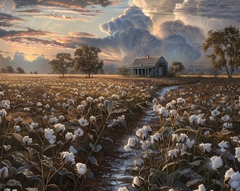Cotton Plantation Art Print | African American Heritage (Digital Download)