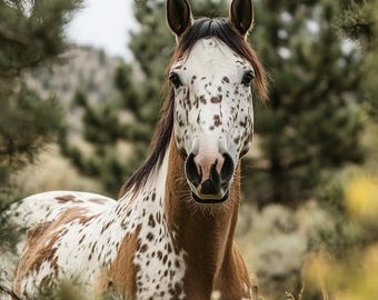 Stampa artistica di un cavallo mustang selvaggio / Fotografia western (download digitale)