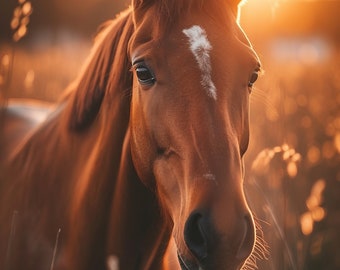 Stampa fotografica di cavallo selvaggio / Ritratto di mustang (download digitale)