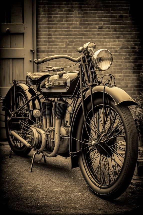 Vintage Motorcycle Photo Digital Download Print Antique Motorcycle
