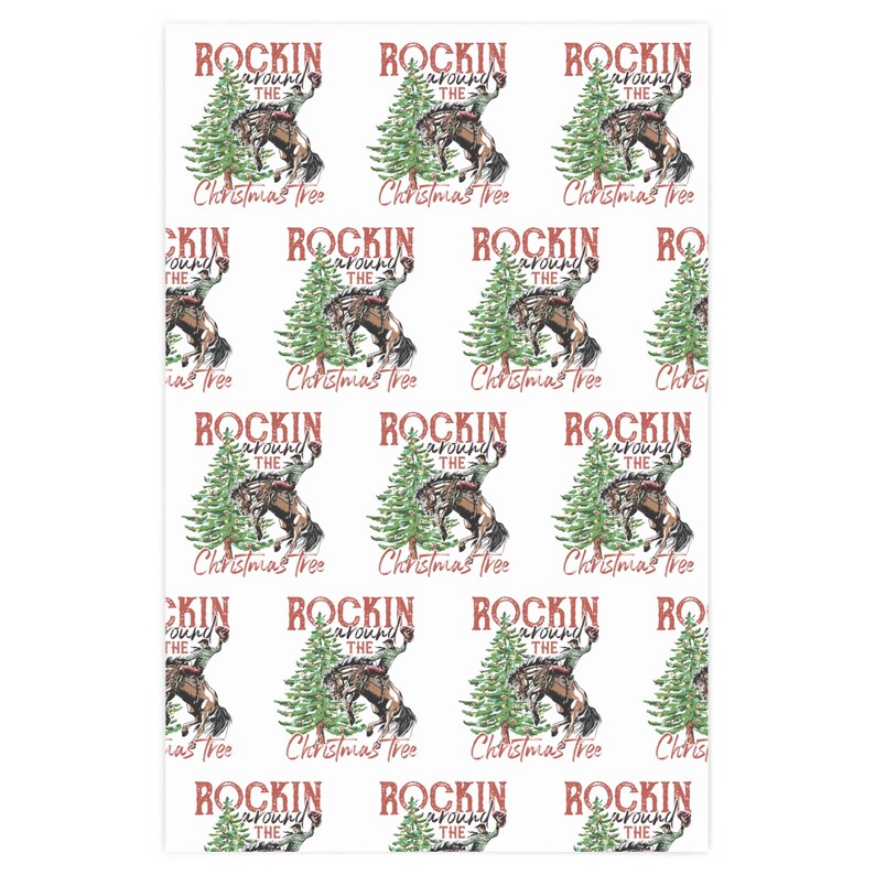 Vintage Western Christmas Wrapping Paper, Cowboy Wrapping Paper, Cowboy Christmas, Rockin Around The Christmas Tree, Wrapping Paper Rolls