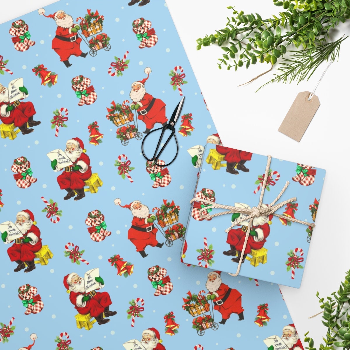 Chaolei Christmas Wrapping Paper Retro Gift Wrapping Paper Holiday Party  Gift Paper Book Cover Paper Design for Holiday, Party, Celebration 