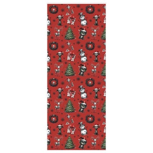 Halloween Goth Christmas Wrapping Paper, Christmas Gift Wrap, Nightmare Christmas Gifts, Christmas Gift Ideas, Christmas Tree, jack skellington, nightmare before christmas, zero, oogie boogie, christmas wreath, christmas ornaments