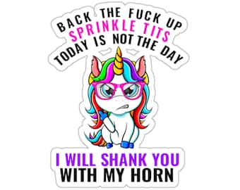 Funny Unicorn Vinyl Sticker | Adult Humor Decal