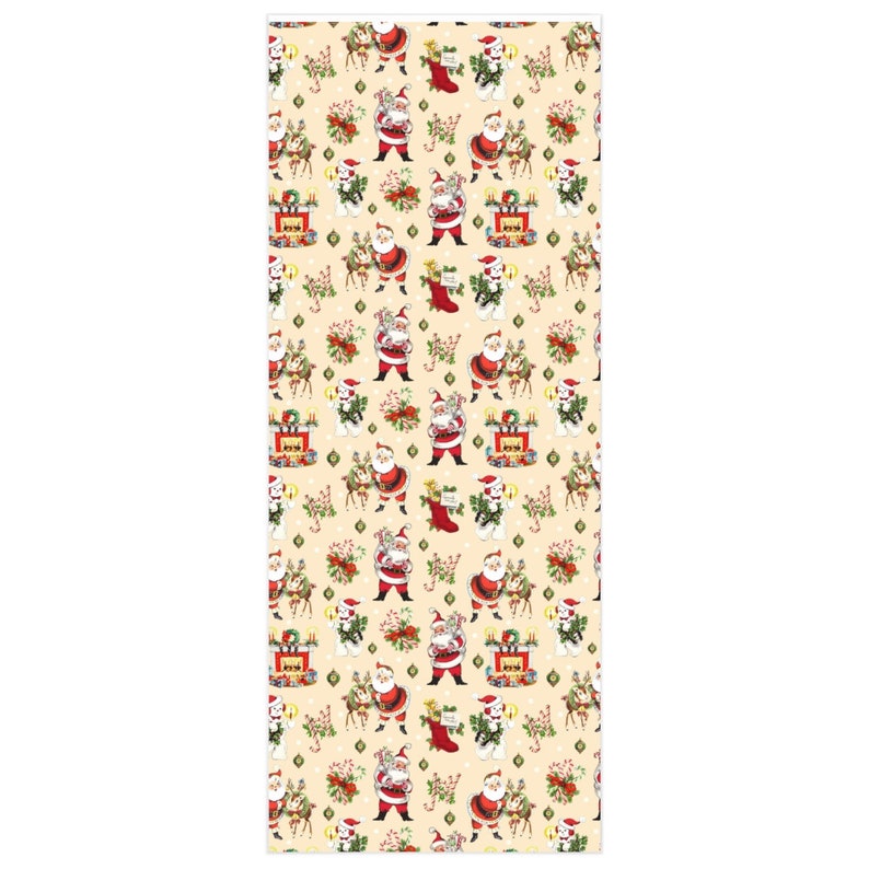 Vintage Santa Claus Wrapping Paper | 90 GSM Glossy Paper image 4