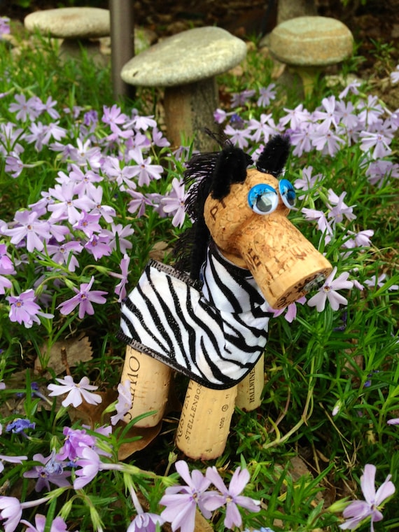 Items similar to Zebra Wine Cork Ornament Gift Wild Animal, Zoo, Zebra print, Wine gift