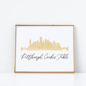 Watercolor Pittsburgh Cookie Table DIGITAL DOWNLOAD Printable Wedding Print Wedding Decor Wedding Decoration Wedding Sign Calligraphy