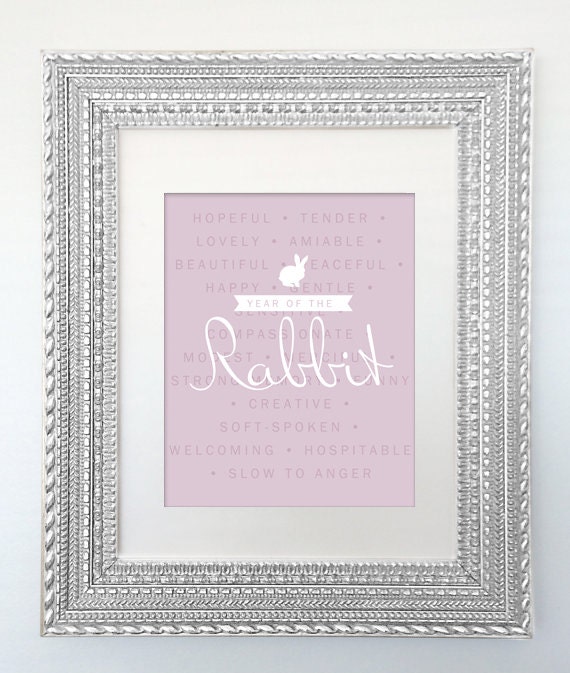 Poster Print Year of the Rabbit | Etsy