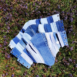 Upcycled denim corset