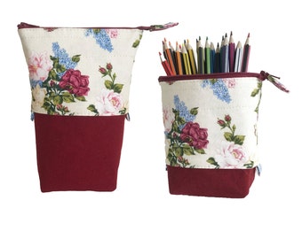 Pencil Case Sewing Pattern Pdf - Slide down pen holder pot Stand up telescopic pouch Fold down Pop up retractable stationery cosmetic bag