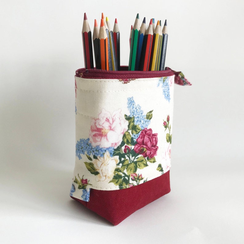 Pencil Case Sewing Pattern Pdf Slide down pen holder pot Stand up telescopic pouch Fold down Pop up retractable stationery cosmetic bag image 4