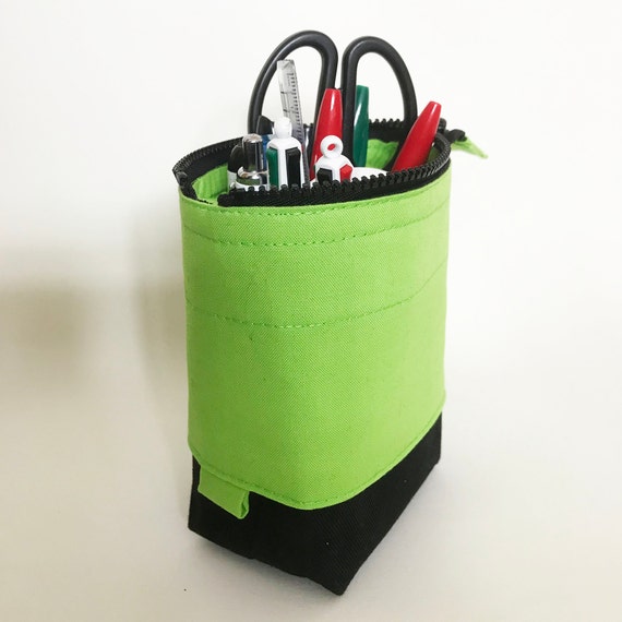 iSuperb Telescopic Pencil Case Stand Up Pen Bag Grid Pencil Holder Canvas  Pouch Cosmetic Bags