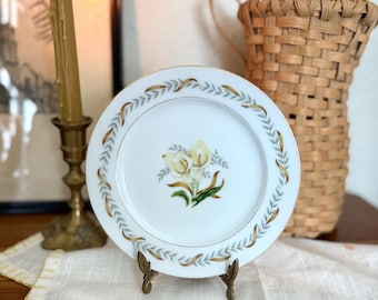 Set of 3 Occupied Japan Floral Plates, Yellow Kitchen Decor, Gold Rim Cottage Core, Vintage Mikado Valdivia China Plates