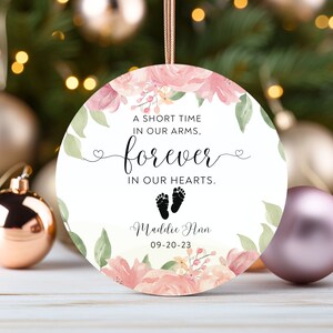 A Short Time In Our Arms, Forever In Our Hearts Ornament, Infant Loss Gift, Memorial Ornament, Custom Miscarriage Ornament, Sympathy Gift