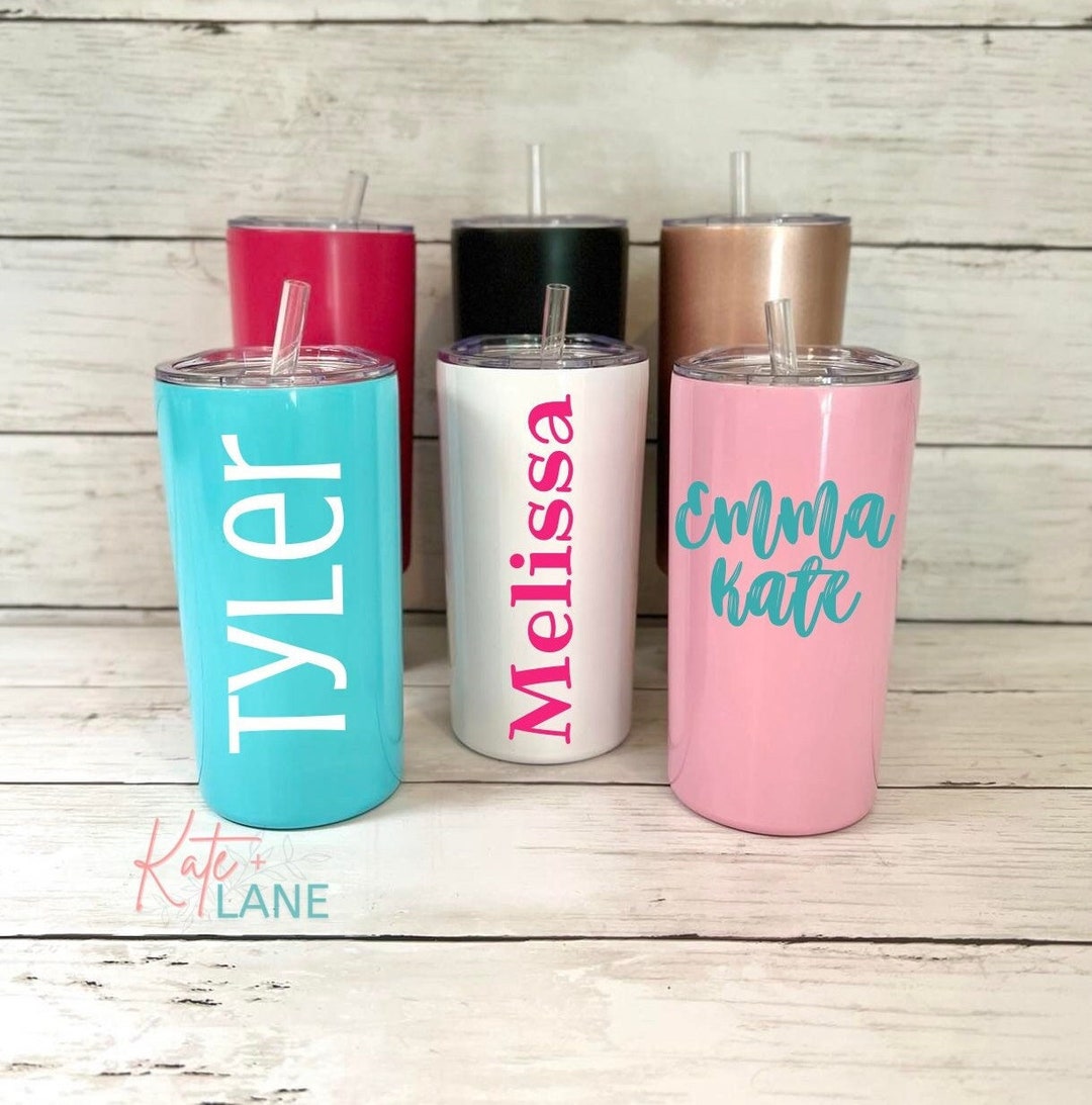 14oz Skinny Kid Toddler Tumbler, Personalized Water Bottle, Custom Kid Cup, Summer Cups, Beach