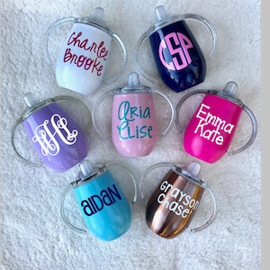 Taza para sorber personalizada, Copa para niños pequeños de acero inoxidable, Regalo de cumpleaños, Taza de entrenamiento, Sippy personalizada, Guardería, Preescolar, Regalo para niños pequeños, Taza para bebés