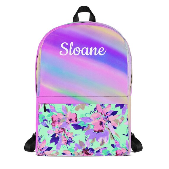 purple flower backpack