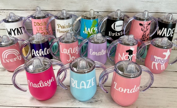 Custom Sippy Cup, Stainless Steel Toddler Cup, Birthday Gift