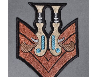 Steampunk Gun Military Iron On Embroidered Patch