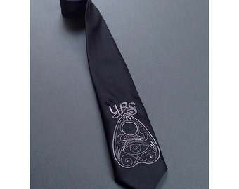Ouija Planchette Embroidered Tie