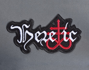 Heretic (black) - Iron On Embroidered Patch