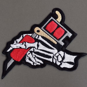 Skeleton Tattoo Machine - Iron On Embroidered Patch