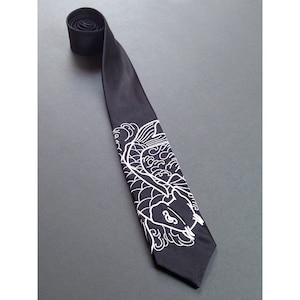 Embroidered Japanese Koi Tie