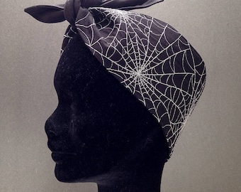 Silver Spiderweb Rockabilly Headband