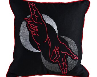 Baphomet - As Above, So Below, Embroidered Cushion.