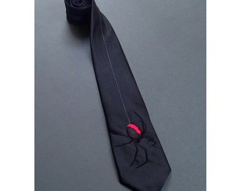 Embroidered Spider Tie