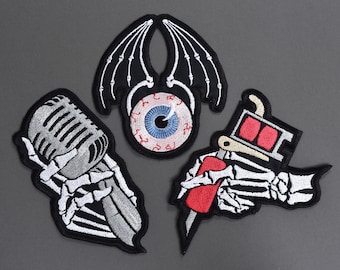 3 Iron On Embroidered Patches