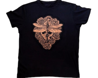 Melancholy Dreams, bleach and block print t-shirt