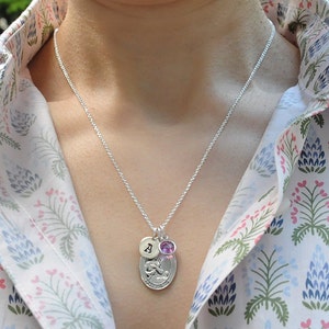 Saint St Sarah Sterling Silver Necklace Personalized Birthstone or Pearl Patron Saint of Infertility, Laughter image 3