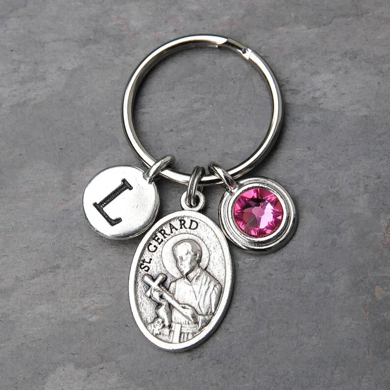 Choose Your Catholic Saint Keychain Personalized Letter Etsy